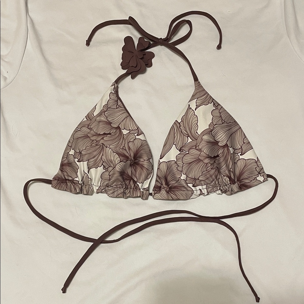 Purple Floral Bikini Top